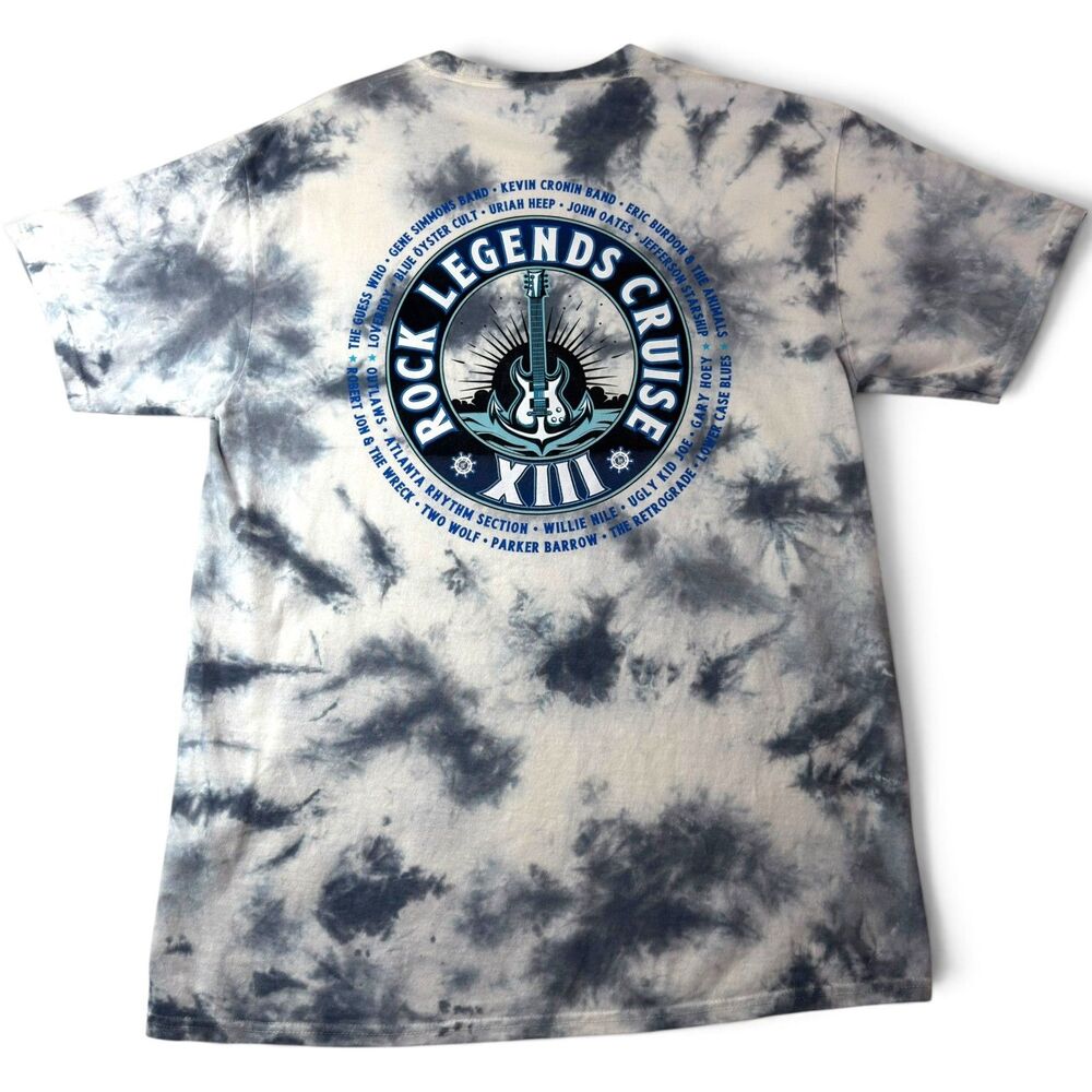 rock legends cruise xiii 2026 tie dye concert tee classic rock music shirt med